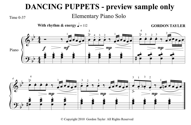005_DANCING_PUPPETS_elementary_piano_solo_preview_sample