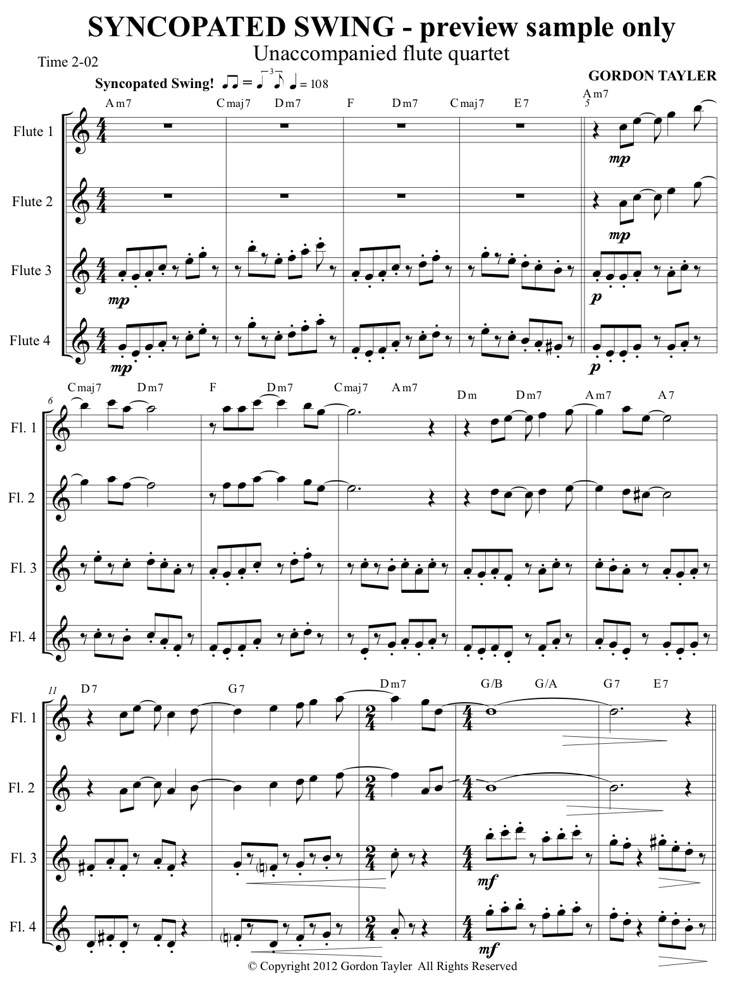 112_SYNCOPATED_SWING_unaccompanied_flute_quartet_preview_sample