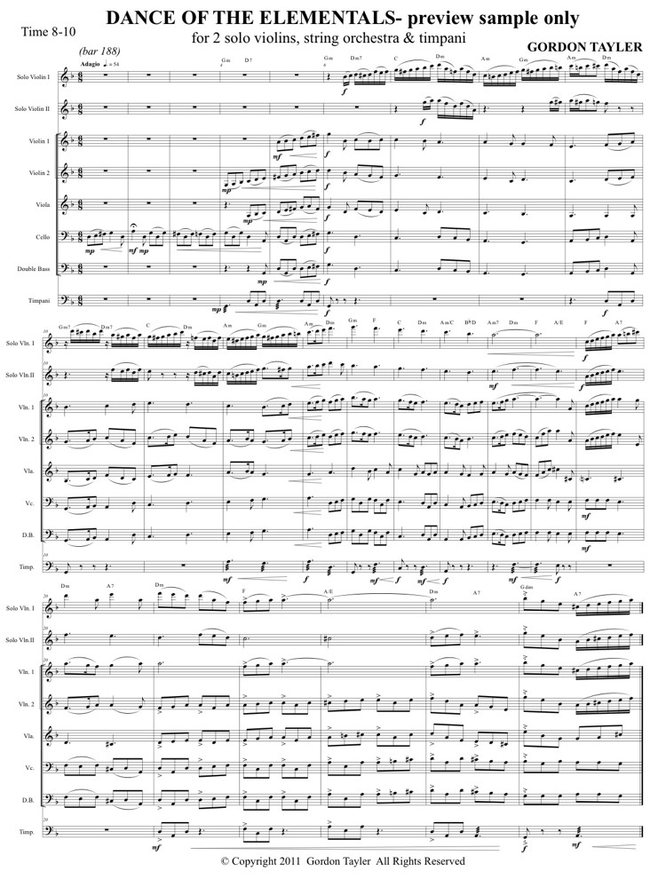 Dance of the Elementals (2 solo violins, string orchestra & timpani)