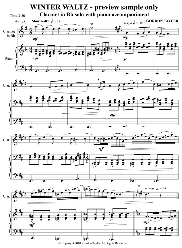 Winter Waltz (clarinet in Bb)